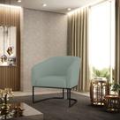 Poltrona Decorativa Industrial Preto Stella Cotelê Ext/Veludo Menta D03 - D'Rossi