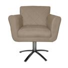 Poltrona Decorativa Isabela em Tressê Pés Metal Giratório Suede Capuccino - DS Estofados