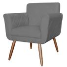 Poltrona Decorativa Isabela em Tressê Suede Cinza - DS Estofados
