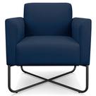 Poltrona Decorativa Isabella Base X Suede Azul Marinho/Preto G19 - Gran Belo