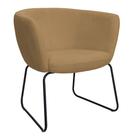 Poltrona Decorativa Isis Base Aço Preto Bouclé Camel - Nexta Casa