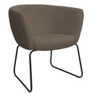 Poltrona Decorativa Isis Base Aço Preto Bouclé Marrom - Nexta Casa