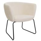 Poltrona Decorativa Isis Base Aço Preto Bouclé Off White - Nexta Casa