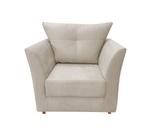 Poltrona Decorativa Isis Suede Bege Pés Madeira Ms Decor