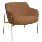 Poltrona Decorativa Jade Base Aço Ouro Fosco Bouclé Terracota - Nexta Casa
