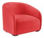 Poltrona Decorativa Julia Sala Recepção Suede Vermelho - INCASA DECOR