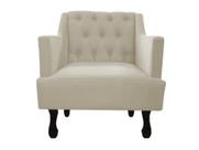Poltrona Decorativa Julia Suede Bege Pés Madeira Mz Decor