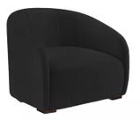 Poltrona Decorativa Julia Suede Preto - LM DECOR