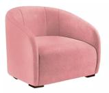 Poltrona Decorativa Julia Suede Rosa - LM DECOR