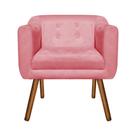 Poltrona Decorativa Julia Suede Rose Pés Palito Drossi Poltrona Decorativa Julia Suede Rose Pés Palito Drossi