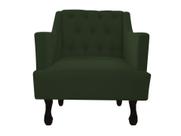 Poltrona Decorativa Julia Suede Verde Pés Madeira Ms Decor