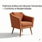 Poltrona Decorativa Kallos Bouclé Terracota para Sala Moderna Poltrona Decorativa Kallos Bouclé Terracota para Sala Moderna