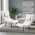 Poltrona Decorativa kit 2 Sher Pé Palito Aço Sintético PU Facto D03 - D Rossi