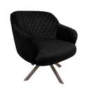 Poltrona Decorativa Kitana Pés Champagne Giratório Veludo Preto G15 - Gran Belo Poltrona Decorativa Kitana Pés Champagne Giratório Veludo Preto G15 - Gran Belo