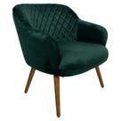 Poltrona Decorativa Kitana Pés Madeira Palito Veludo Verde G15 - Gran Belo Poltrona Decorativa Kitana Pés Madeira Palito Veludo Verde G15 - Gran Belo