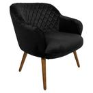 Poltrona Decorativa Kitana Pés Palito Veludo Preto G15 - Gran Belo Poltrona Decorativa Kitana Pés Palito Veludo Preto G15 - Gran Belo