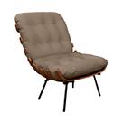 Poltrona Decorativa Laura 65cm Couro Avelã - Sallar Home Poltrona Decorativa Laura 65cm Couro Avelã - Sallar Home