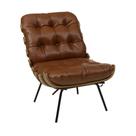 Poltrona Decorativa Laura 65cm Couro Marrom - Sallar Home Poltrona Decorativa Laura 65cm Couro Marrom - Sallar Home
