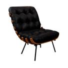 Poltrona Decorativa Laura 65cm Couro Preto - Sallar Home Poltrona Decorativa Laura 65cm Couro Preto - Sallar Home