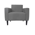 Poltrona Decorativa Leticia Slim Suede Cinza Pés Madeira Ms Decor