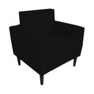 Poltrona Decorativa Leticia Slim Suede Preto Pés Madeira Mz Decor
