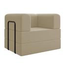 Poltrona Decorativa Lisboa Modular Sala Linho Para Sala linho Bege