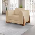 Poltrona Decorativa Living Bloom Tecido Linho Bege Poltrona Decorativa Living Bloom Tecido Linho Bege