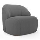 Poltrona Decorativa Living Kaya Orgânica Bouclê Cinza Escuro - Desk Design Poltrona Decorativa Living Kaya Orgânica Bouclê Cinza Escuro - Desk Design
