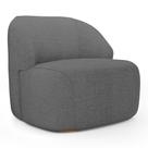 Poltrona Decorativa Living Kaya Orgânica Linho Cinza Escuro - Desk Design
