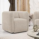 Poltrona Decorativa Living Maya Bouclé Bege - Abmaza