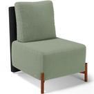 Poltrona Decorativa Living Pés Madeira Hungria L02 material sintético Preto Bouclê Oliva - Lyam