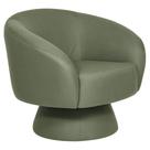 Poltrona Decorativa Liz Base Fixa Linho Verde Claro - Nexta Casa