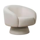 Poltrona Decorativa Liz Giratória Linhão Off White - Nexta Casa
