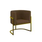 Poltrona Decorativa Lua Base De Ferro Gold Suede Marrom Balaqui Decor Poltrona Decorativa Lua Base De Ferro Gold Suede Marrom Balaqui Decor