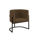 Poltrona Decorativa Lua Base De Ferro Marrom Suede Balaqui Decor