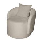 Poltrona Decorativa Lua Orgânica Bouclê Bege Sala Estar Recepção - Divalê Shop