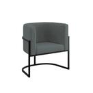 Poltrona Decorativa Lua Sala De Estar Suede Cinza Balaqui Decor
