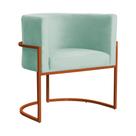 Poltrona Decorativa Luana Base em Metal Bronze Veludo Cores - DS Estofados