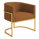 Poltrona Decorativa Luana Boucle Com Pés De Ferro Dourado - 7 Decor