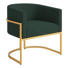 Poltrona Decorativa Luana Boucle Com Pés De Ferro Dourado - 7 Decor