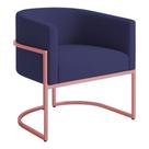Poltrona Decorativa Luana Boucle Com Pés De Ferro Rosê - 7 Decor
