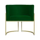 Poltrona Decorativa Luana Suede Verde Base Dourada Mz Decor