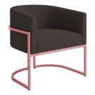 Poltrona Decorativa Luana Veludo Com Pés De Ferro Rosê - 7 Decor