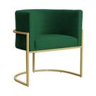 Poltrona Decorativa Luana Veludo Verde Base Dourada Ms Decor