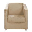 Poltrona Decorativa Lucy Suede Bege Claro Poltrona Decorativa Lucy Suede Bege Claro