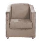 Poltrona Decorativa Lucy Suede Castor