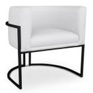 Poltrona Decorativa Luna Com Base Fixa Preto material sintético