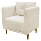 Poltrona Decorativa Luxo Para Sala Escritório Recepção Aviv Linho Premium