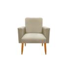 Poltrona Decorativa Malibu Sala E Escritório material sintético Bege Poltrona Decorativa Malibu Sala E Escritório material sintético Bege