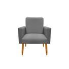 Poltrona Decorativa Malibu Sala Quarto Escritório Suede Cinza Grafite Poltrona Decorativa Malibu Sala Quarto Escritório Suede Cinza Grafite